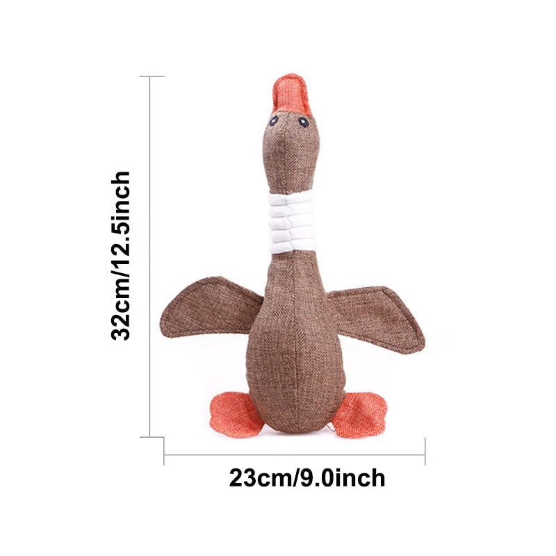YUDODO Cartoon Wild Goose Plush Dog Toys Resistance To Bite Squeaky Sound Pet Toy For Cleaning Teeth Puppy Dogs Chew Supplies